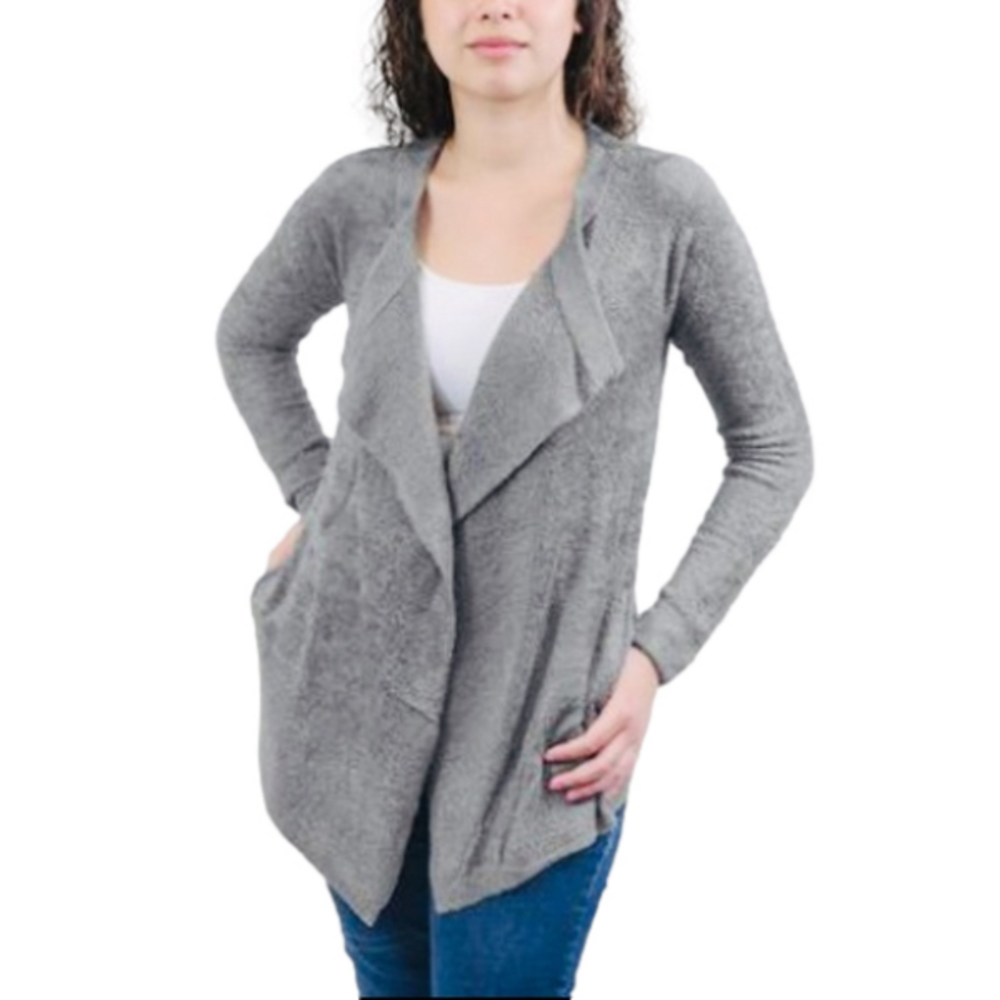 Barefoot Dreams Bamboo Chic Lite Gray Cardigan #433 -Medium